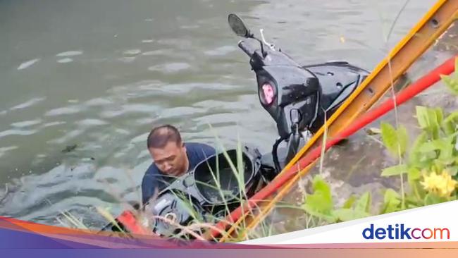 Diduga Tali Gas Nyangkut, Motor Tercebur ke Saluran Air di Bogor