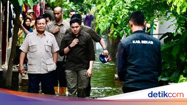 Prabowo Tinjau Banjir di Bekasi, Kapolres Jamin Bantuan ke Warga Terpenuhi